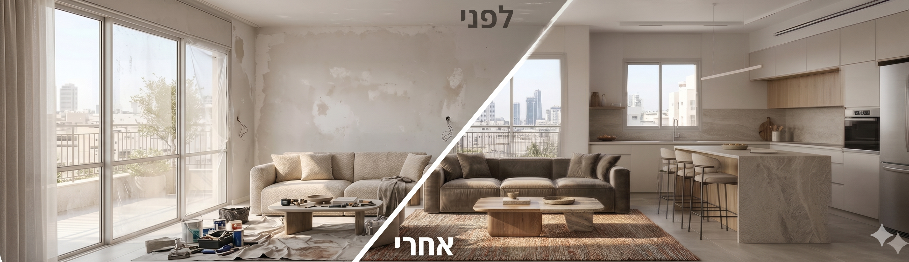 דירה משופצת — מבט פנורמי